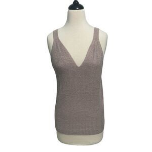 Joie‎ Soft Knit Sweater Tank Top Sleeveless V Neck Top Purple XL Extra Large